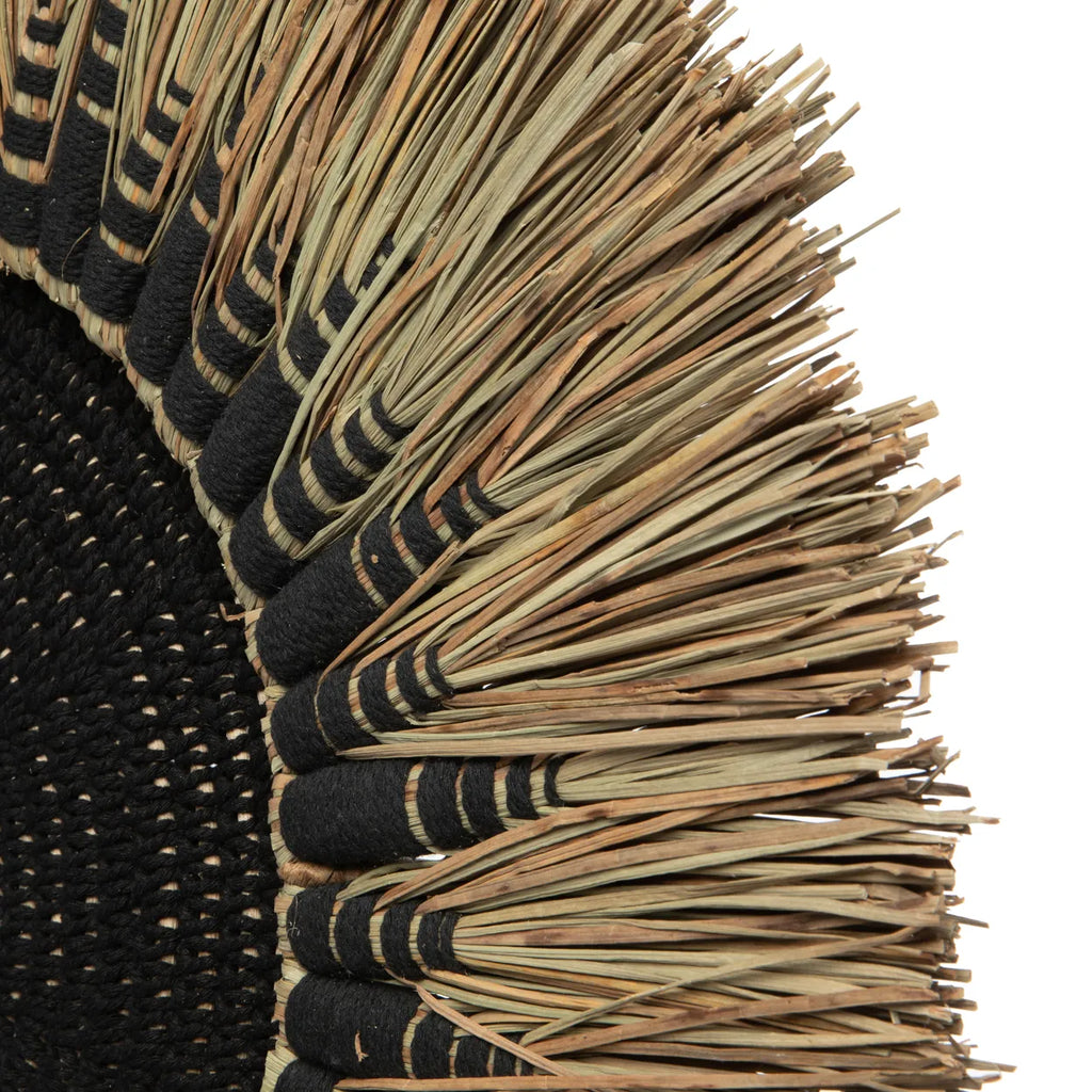 Decoración de Pared de Rafia y Macramé - Negro Natural