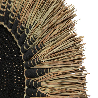 Decoración de Pared de Rafia y Macramé - Negro Natural