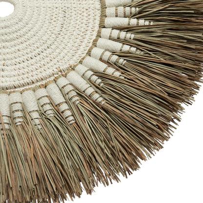 Decoración de Pared de Rafia y Macramé - Blanco Natural