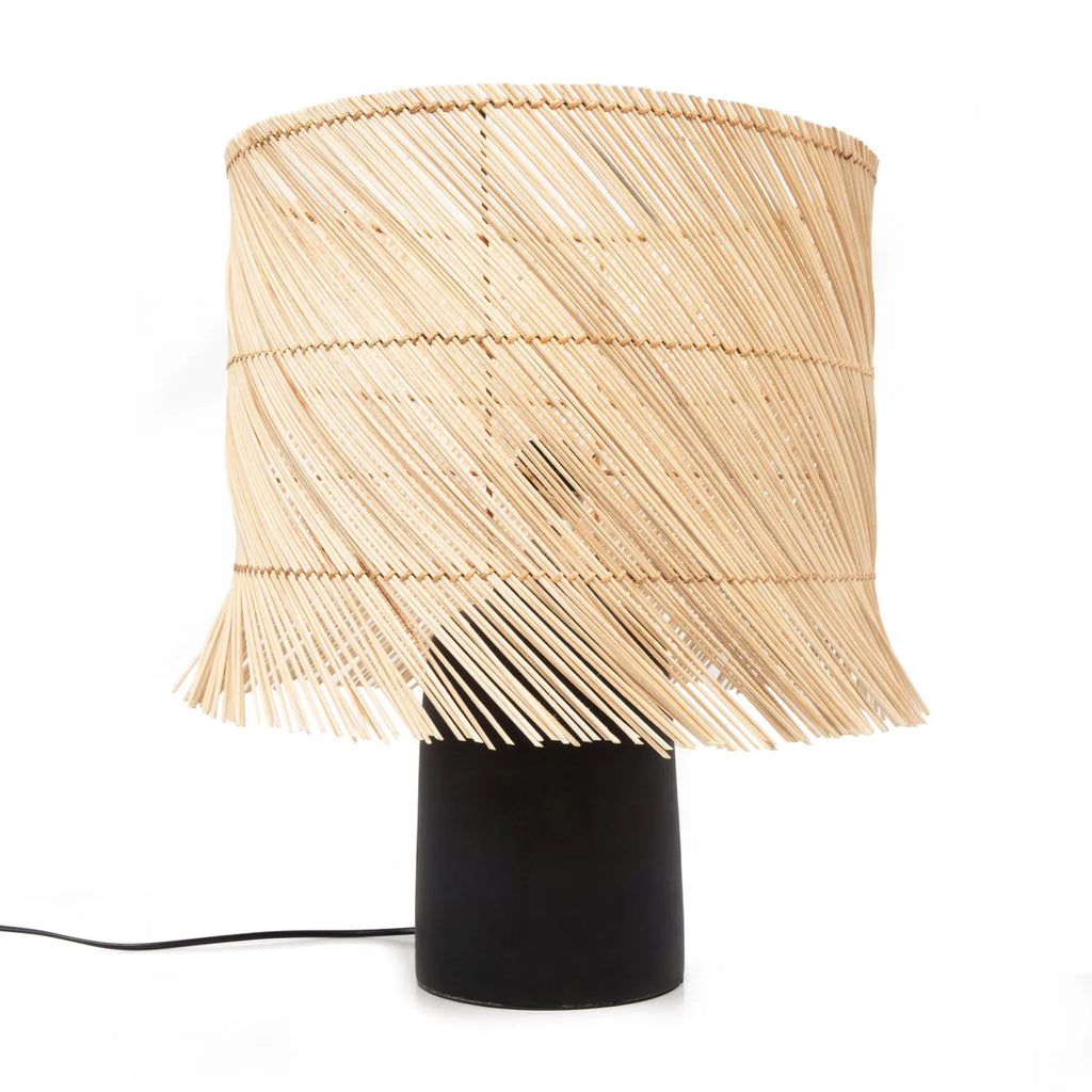 The Rattan Tischlampe - Schwarz Natur