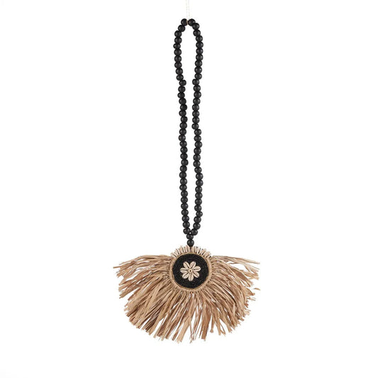 Die Raffia "Mahkota" Quaste - Natur Schwarz