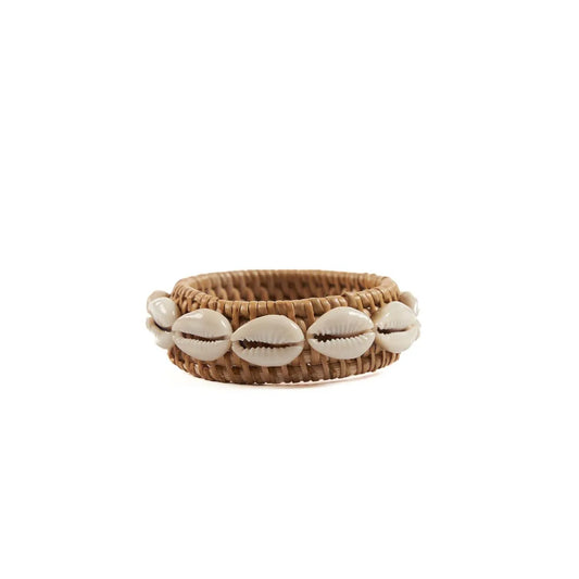 The Rattan Shell Δαχτυλίδι χαρτοπετσέτας - Φυσικό Λευκό - Σετ 4 τεμαχίων